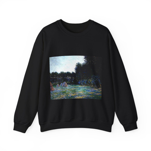 MONET, Claude - Meadow with Haystacks (Artwork) Crewneck Sweatshirt