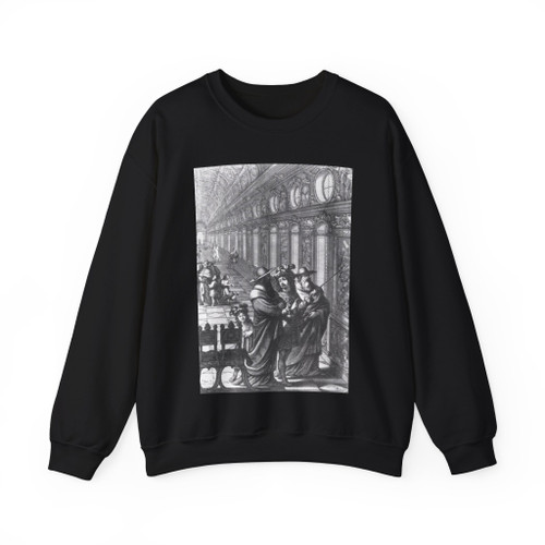 BOSSE, Abraham - Roger Showing a Gallery of Paintings to Several Cardinals (Artwork) Crewneck Sweatshirt