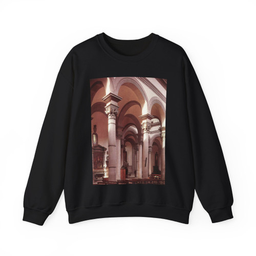 BRUNELLESCHI, Filippo - Interior of the church (Artwork) Crewneck Sweatshirt