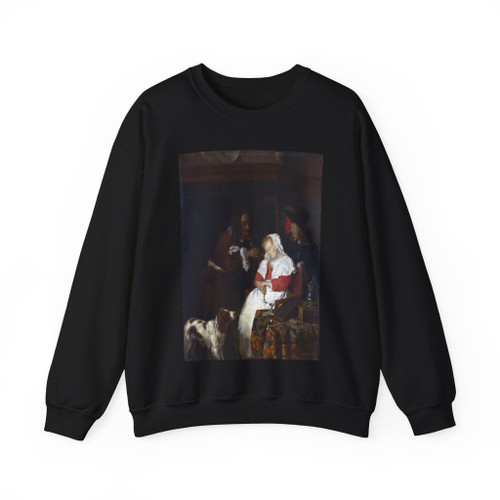 METSU, Gabriel - Two Men with a Sleeping Woman (Artwork) Crewneck Sweatshirt