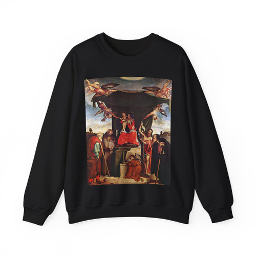 LOTTO, Lorenzo -1521-23-Madonna and Child with Saints (Artwork) Crewneck Sweatshirt