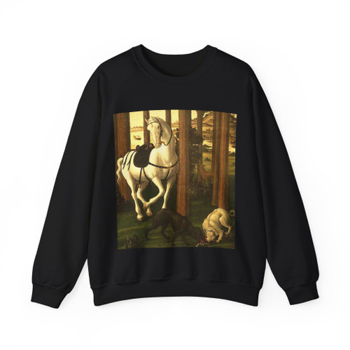 BOTTICELLI, Sandro - Nastagio degli Onesti d 3 (Artwork) Crewneck Sweatshirt