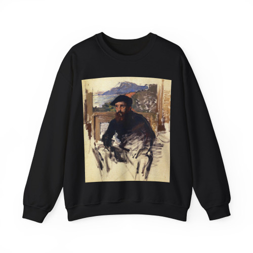 MONET, Claude - Self Portrait in His Atelier (Artwork) Crewneck Sweatshirt