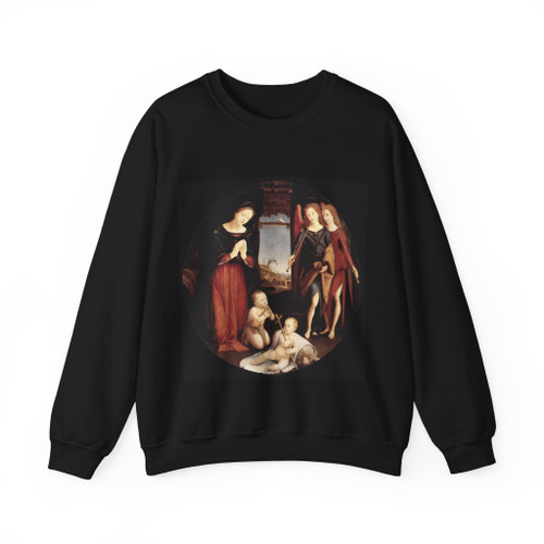 PIERO DI COSIMO - The Adoration of the Christ Child (Artwork) Crewneck Sweatshirt