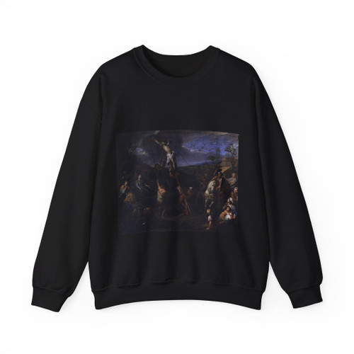 LE BRUN, Charles - The Raising of the Cross (Artwork) Crewneck Sweatshirt