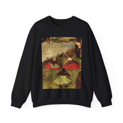 BRUEGEL, Pieter the Elder - 02 - Children's Games - detail (19) (Artwork) Crewneck Sweatshirt