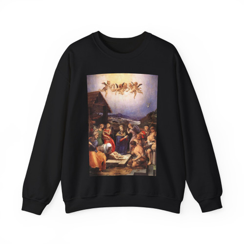 BRONZINO, Agnolo - 3.religious subject - Adoration of the Shepherds (Artwork) Crewneck Sweatshirt