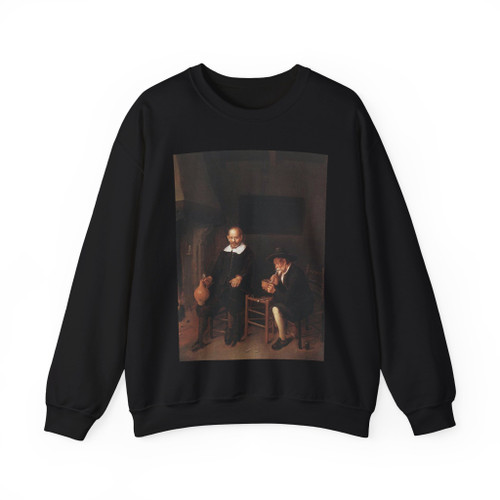 BREKELENKAM, Quiringh van - Interior with Two Men by the Fireside (Artwork) Crewneck Sweatshirt