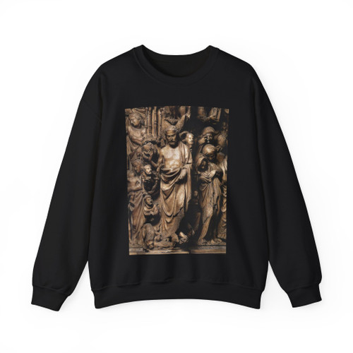 PISANO, Nicola - Apocalyptic Christ, relief from the pulpit (detail) (Artwork) Crewneck Sweatshirt