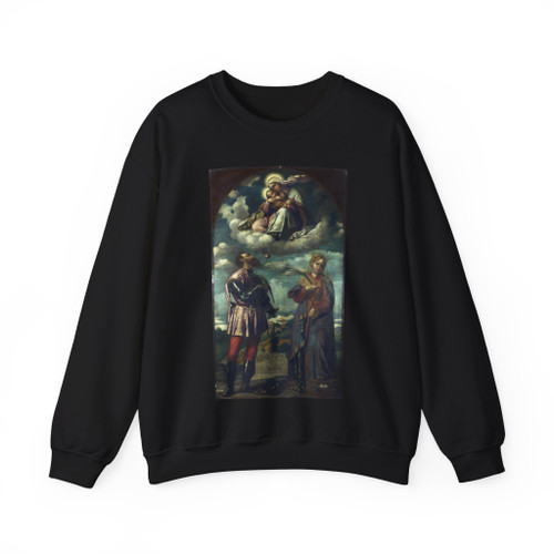MORETTO da Brescia - The Madonna and Child with Saints (1) (Artwork) Crewneck Sweatshirt