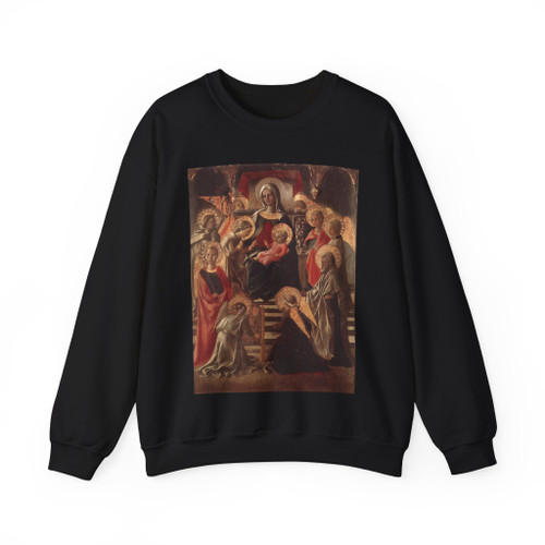 LIPPI, Fra Filippo  - 1430-Madonna and Child Enthroned with Saints (Artwork) Crewneck Sweatshirt
