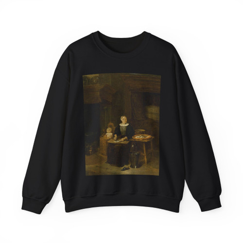 BREKELENKAM, Quiringh van - A Woman Scaling Fish (Artwork) Crewneck Sweatshirt
