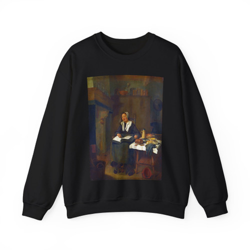 BREKELENKAM, Quiringh van - A Woman Asleep by a Fire (Artwork) Crewneck Sweatshirt