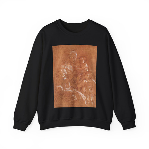 LIPPI, Fra Filippo  - 1460-Madonna with the Child and two Angels2 (Artwork) Crewneck Sweatshirt
