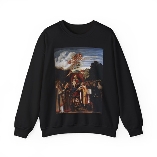 CARIANI, Giovanni - Virgin Enthroned with Angels and Saints (Artwork) Crewneck Sweatshirt