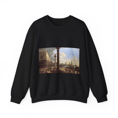 CARLEVARIS, Luca - The Wharf, Looking toward the Doge's Palace (Artwork) Crewneck Sweatshirt