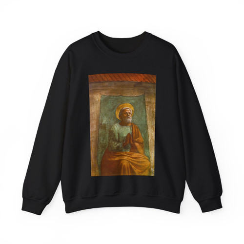 MASACCIO - The Raising of the Son of Theophilus and St Peter Enthroned (detail) (Artwork) Crewneck Sweatshirt
