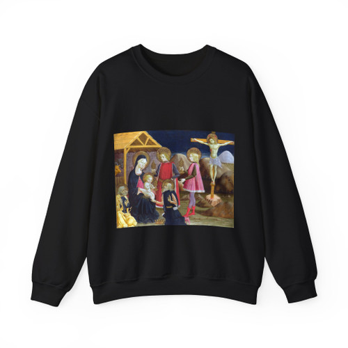 BONFIGLI, Benedetto - The Adoration of the Kings, and Christ on the Cross (Artwork) Crewneck Sweatshirt