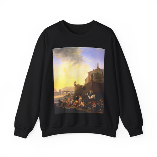 LINGELBACH, Johannes - Bathing Gypsies (Artwork) Crewneck Sweatshirt