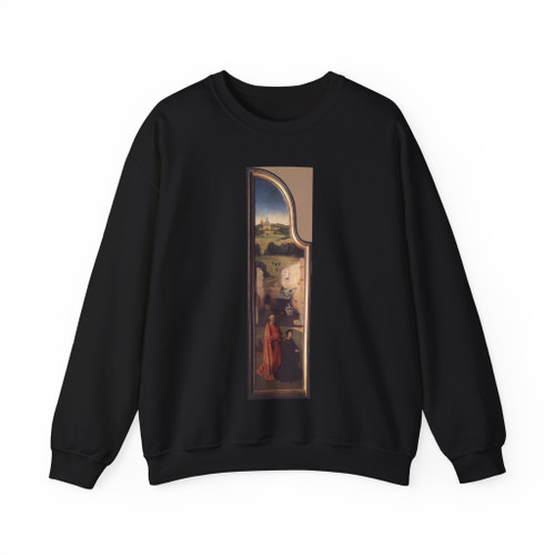 BOSCH, Hieronymus - St Peter with the Donor (left wing) (Artwork) Crewneck Sweatshirt