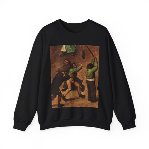 BRUEGEL, Pieter the Elder - 02 - Children's Games - detail (8) (Artwork) Crewneck Sweatshirt
