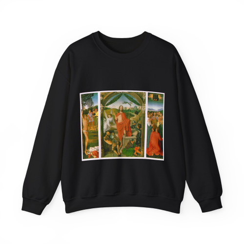 MEMLING, Hans - The Resurrection, with the Martyrdom of Saint Sebast (Artwork) Crewneck Sweatshirt
