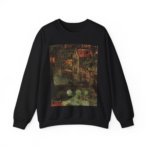 BRUEGEL, Pieter the Elder - 06 - The Tower of Babel - detail (5) (Artwork) Crewneck Sweatshirt