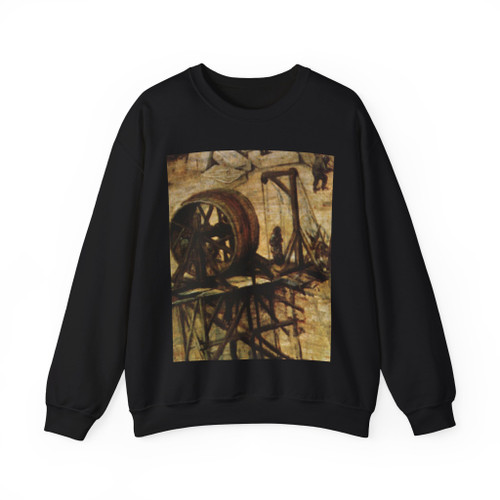 BRUEGEL, Pieter the Elder - 06 - The Tower of Babel - detail (9) (Artwork) Crewneck Sweatshirt