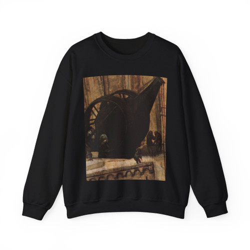 BRUEGEL, Pieter the Elder - 06 - The Tower of Babel - detail (10) (Artwork) Crewneck Sweatshirt