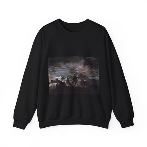 BRUEGEL, Pieter the Elder - 07.Months Series - Gloomy Day (detail)2 (Artwork) Crewneck Sweatshirt