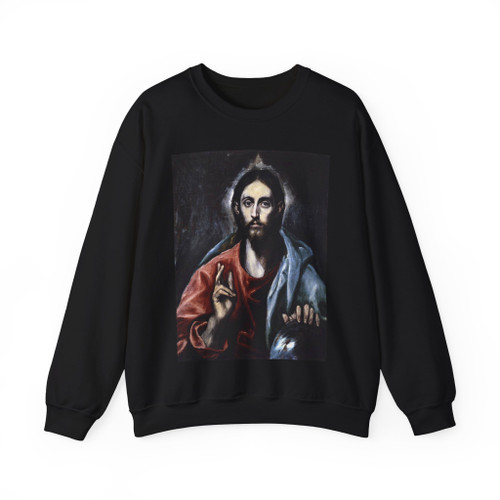 GRECO, El -1600- Christ as Saviour (Artwork) Crewneck Sweatshirt