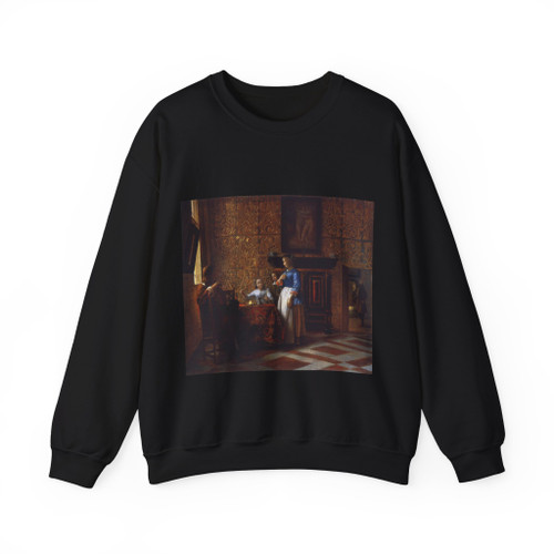 HOOCH, Pieter de - Interior with Figures (Artwork) Crewneck Sweatshirt