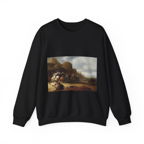 BLEKER, Gerrit Claesz - Cavalry Battle Scene (Artwork) Crewneck Sweatshirt