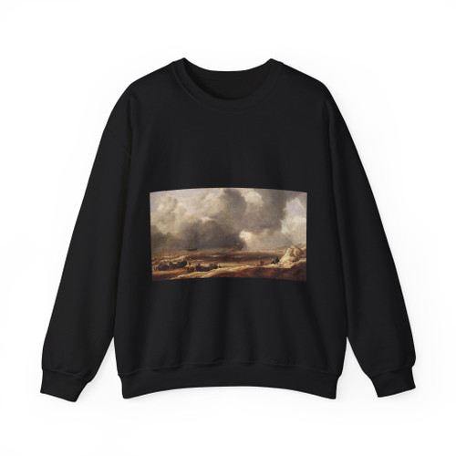 PORCELLIS, Jan - Shipwreck on a Beach (Artwork) Crewneck Sweatshirt