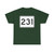 MA Route 231 (Massachusetts) (Road Sign) T-Shirt