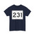 MA Route 231 (Massachusetts) (Road Sign) T-Shirt