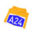Greek road number A24 blue (Greece) (Road Sign) Hoodie