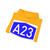 Greek road number A23 blue (Greece) (Road Sign) Hoodie