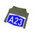 Greek road number A23 blue (Greece) (Road Sign) Hoodie