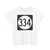 Iowa 334 (Iowa) (Road Sign) T-Shirt