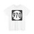 Iowa 970 (Iowa) (Road Sign) T-Shirt