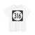 Iowa 316 (Iowa) (Road Sign) T-Shirt