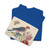 unknown - Pink, Red, Blue, and Black Bird on Branch with Blossoms and Butterflies - ca. 1800–1830 - T-Shirt