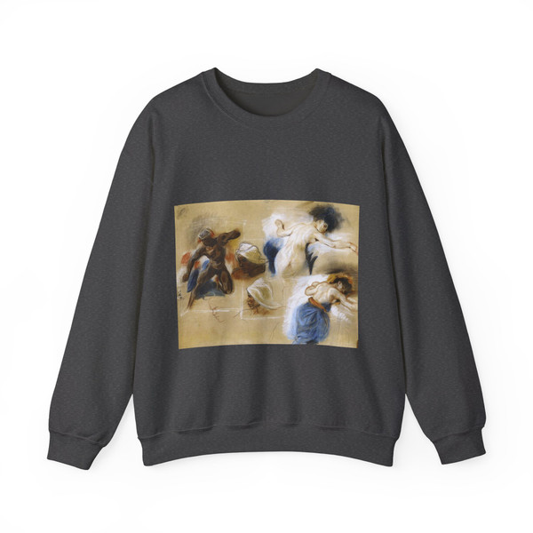 DELACROIX, EUGENE - Sketch for The Death of Sardanapalus (Artwork) Crewneck Sweatshirt