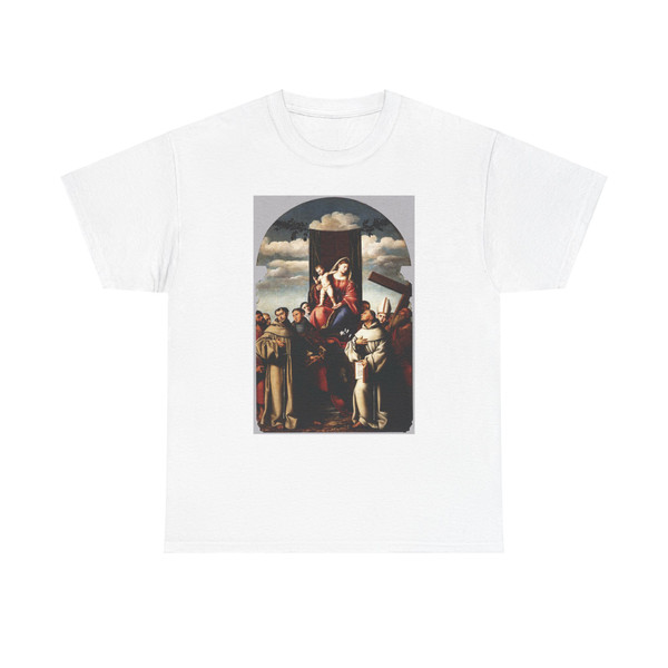 LICINIO, Bernardino - Virgin and Child Enthroned with Saints (Artwork) T-Shirt