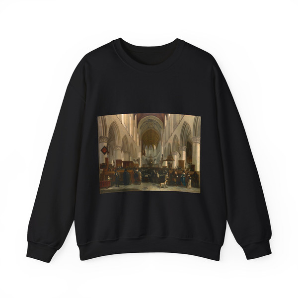 BERCKHEYDE, Gerrit Adriaensz - The Interior of the Grote Kerk (St Bavo) at Haarlem (Artwork) Crewneck Sweatshirt