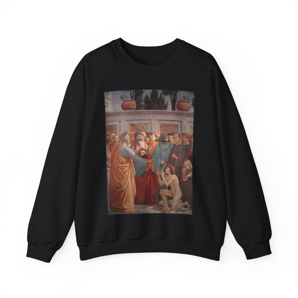 MASACCIO - Raising of the Son of Theophilus and St Peter Enthroned (detail) (Artwork) Crewneck Sweatshirt