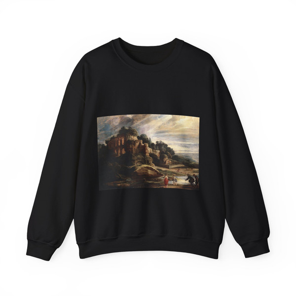 RUBENS, Peter Paul - Landscape with the Ruins of Mount Palatine in Rome (Artwork) Crewneck Sweatshirt