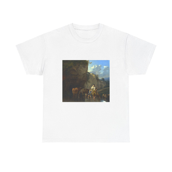 DUJARDIN, Karel - A Woman and a Boy with Animals at a Ford (Artwork) T-Shirt
