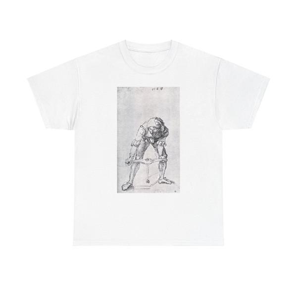 DURER, Albrecht - Young Man Leaning Forward and Working With a Large Drill (Artwork) T-Shirt